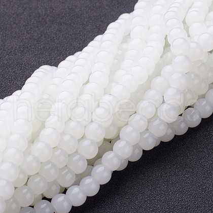 Imitation Jade Glass Beads Strands X-GMR6mmC26-1