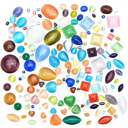  168Pcs 24 Style Cat Eye Cabochons CE-PH0001-05-1