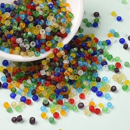 Frosted Colours Glass Seed Beads SEED-A030-02D-1