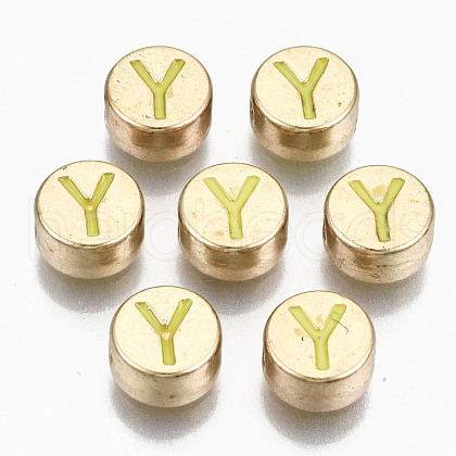 Alloy Enamel Beads ENAM-S122-029Y-RS-1