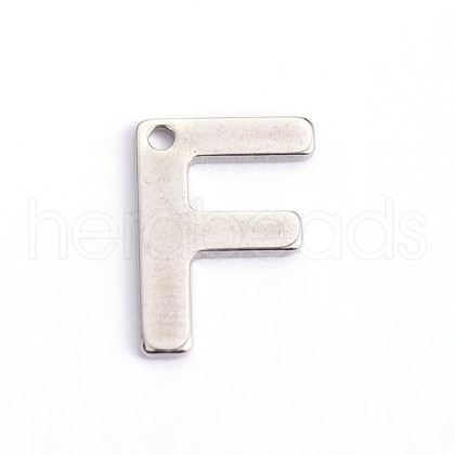 Tarnish Resistant 304 Stainless Steel Letter Charms STAS-O072-F-1
