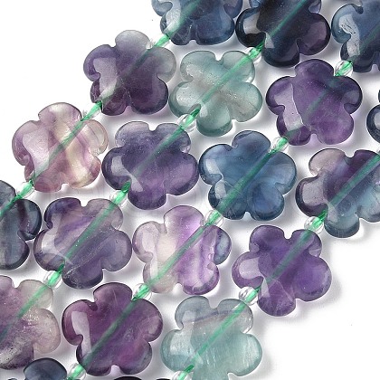 Natural Flower Rainbow Fluorite Beads Strands G-L241B-09-01-1