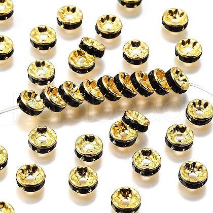 Brass Rhinestone Spacer Beads RB-A014-Z8mm-02G-1