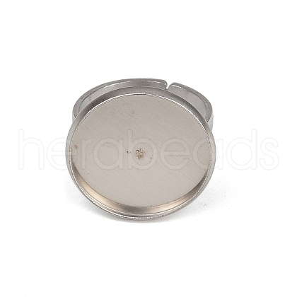 304 Stainless Steel Cuff Ring Components STAS-D372-05P-02C-1