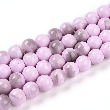 Baking Painted Glass Beads Strands DGLA-N013-10mm-08-1