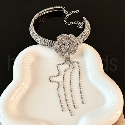 Alloy Rhinestone Choker Necklaces FS-WGB9586-01-1