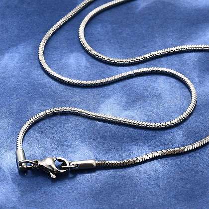 Tarnish Resistant 304 Stainless Steel Snake Chain Necklace Making STAS-P045-19P-1