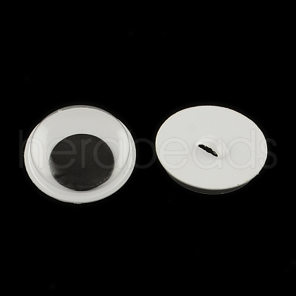 Black & White Plastic Wiggle Googly Eyes Buttons DIY Scrapbooking Crafts Toy Accessories KY-S002A-15mm-1