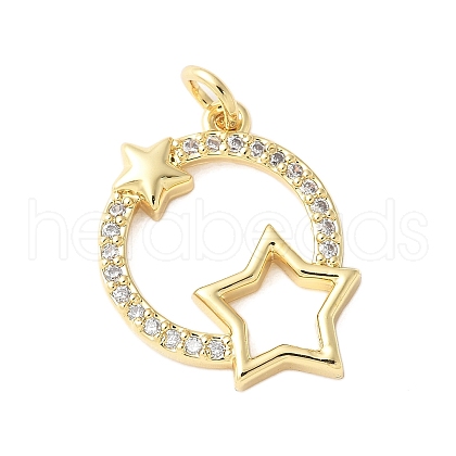 Brass Micro Pave Cubic Zirconia Pendants KK-D357-06B-G-1