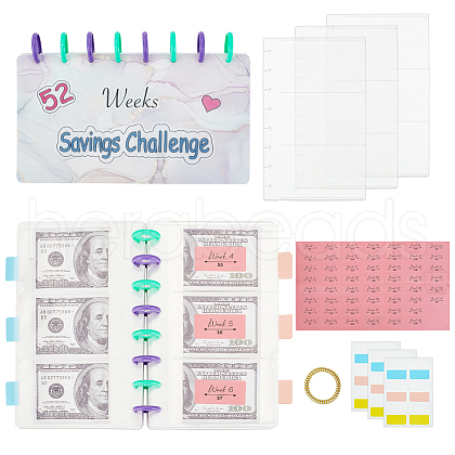 AHADERMAKER PVC 52 Weeks Saving Money Loose Leaf Organizer AJEW-GA0006-73-1