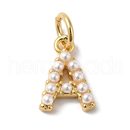 Rack Plating Brass with ABS Plastic Imitation Pearl Charms KK-B092-30A-G-1