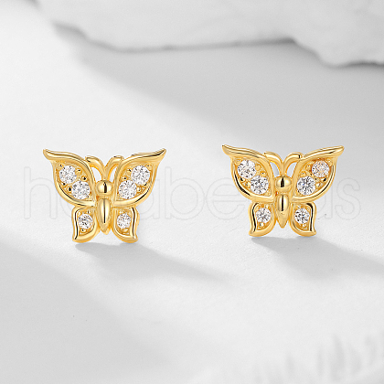 S925 Sterling Silver Clear Cubic Zirconia Stud Earrings GS0771-1-1
