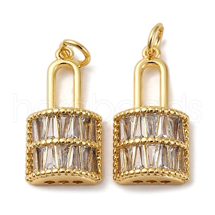 Brass Micro Pave Cubic Zirconia Pendants KK-P308-68G-1