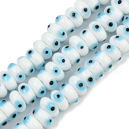 Handmade Evil Eye Lampwork Beads Strands LAMP-A007-02B-02-1