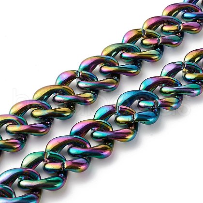 Handmade AB Color Plated Acrylic Twisted Chains AJEW-JB00978-03-1