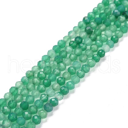 Natural Dyed & Heated Green Onyx Agate Beads Strands G-D463-02-1