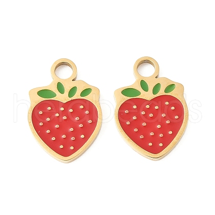 304 Stainless Steel Enamel Pendants STAS-R168-02K-G-1