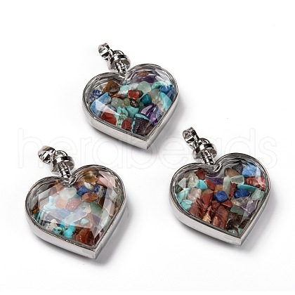 Glass Bottle Pendants G-Z010-02O-1