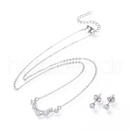 304 Stainless Steel Jewelry Sets SJEW-F211-01D-P-1