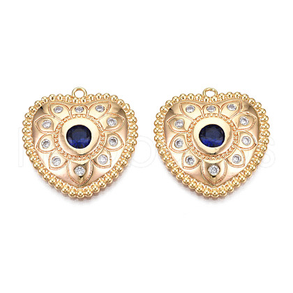 Brass Micro Pave Cubic Zirconia Pendants KK-N216-364-1