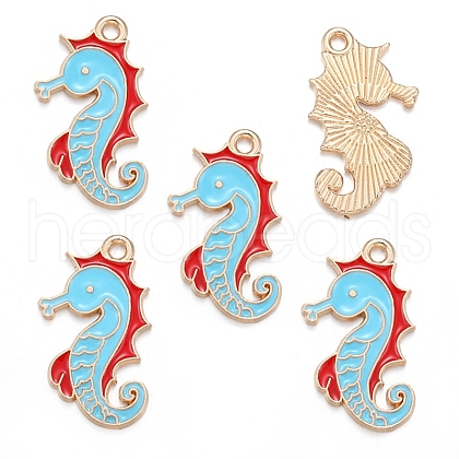 Sea Animal Alloy Enamel Pendants PW-WGE87A6-11-1