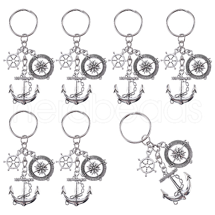 SUNNYCLUE 20Pcs Alloy Keychain KEYC-SC0001-15D-1
