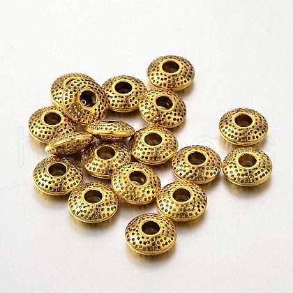 Tibetan Style Alloy Spacer Beads TIBEB-R011-AG-FF-1