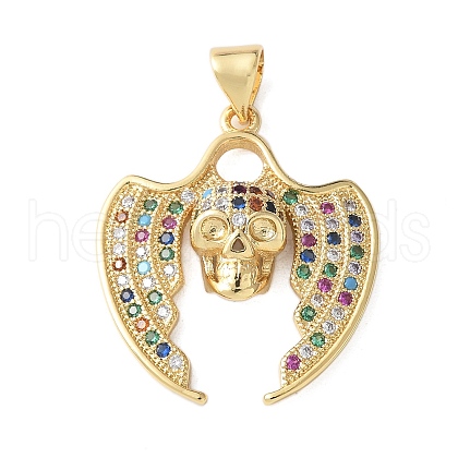 Brass Micro Pave Cubic Zirconia Pendants KK-A252-12G-1