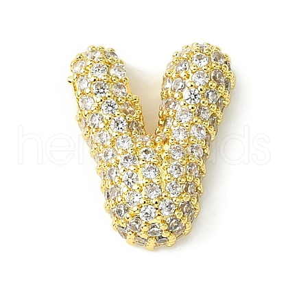 Rack Plating Brass Clear Cubic Zirconia Pendants KK-S378-01G-V-1