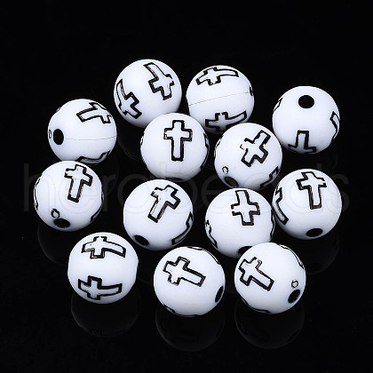 Opaque Acrylic Beads X-SACR-S273-38-A01-1