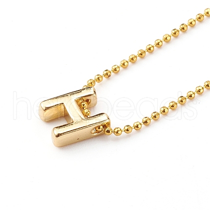Brass Initial Pendant Necklaces NJEW-JN03330-05-1