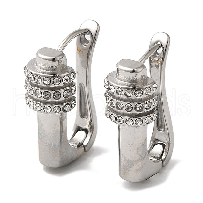 Stainless Steel & Rhineston Hoop Earrings for Women EJEW-C110-01P-1
