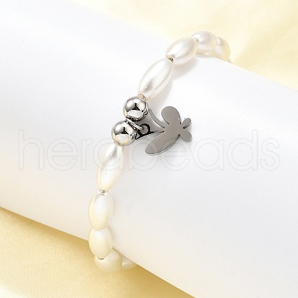 304 Stainless Steel Butterfly Charm Bracelets for Women BJEW-C098-08P-1