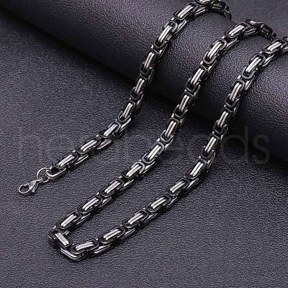 Titanium Steel Byzantine Chain Necklace for Men's FS-WG56795-122-1