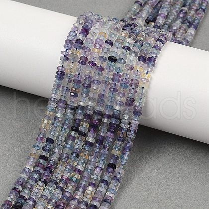 Natural Colorful Fluorite Beads Strands G-P553-F09-02-1