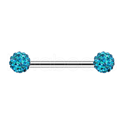 Stainless Steel Micro Pave Cubic Zirconia Nipple Rings WG80671-07-1