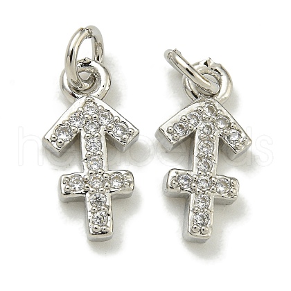 Rack Plating Brass Micro Pave Cubic Zirconia Pendants KK-K386-02H-P-1