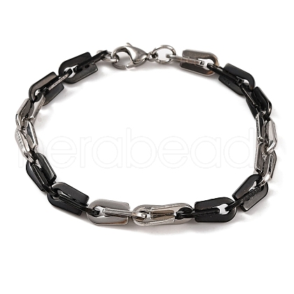 201 Stainless Steel Arch Link Chain Bracelets BJEW-B078-68EBP-1