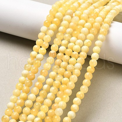 Natural Honey Jade Bead Strands G-K153-B26-4mm-1