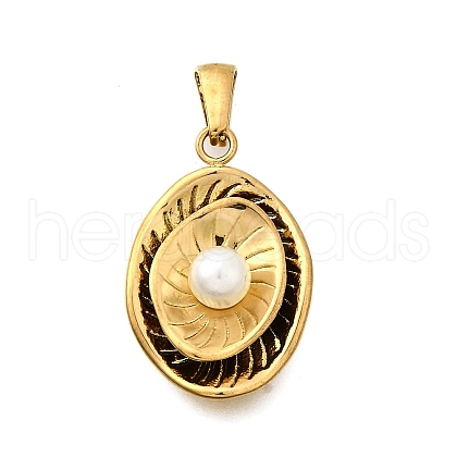 Plastic Pearl Pendants STAS-Q360-06B-G-1