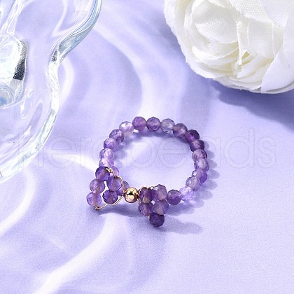 Natural Amethyst Finger Rings RJEW-TA00204-01-1