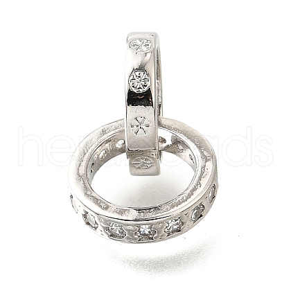 Brass Micro Pave Clear Cubic Zirconia Beads KK-V008-14A-P-1