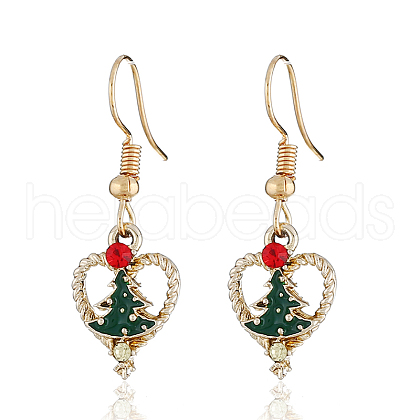 Simple Christmas Alloy Dangle Earrings LJ9715-5-1