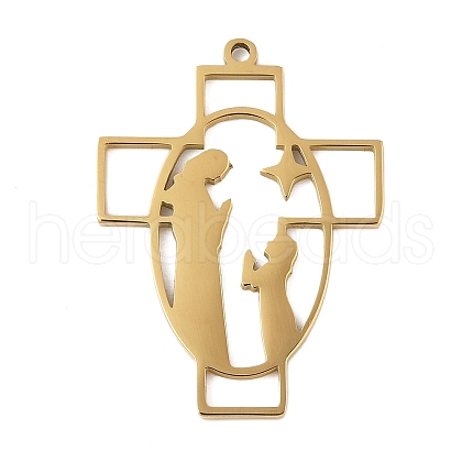 304 Stainless Steel Pendants STAS-G355-04G-1