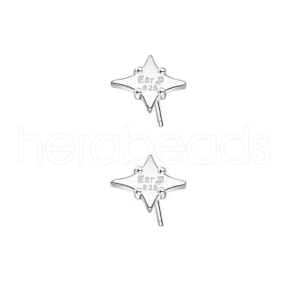 S925 sterling silver four-pointed star earrings AW5545-1