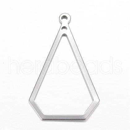 Tarnish Resistant 304 Stainless Steel Open Pendants STAS-P051-13-1