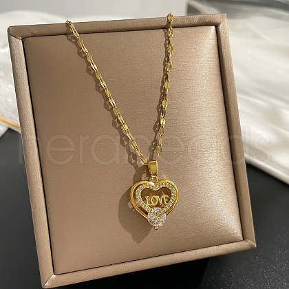 Alloy Crystal Rhinestone Pendant Necklaces for Women WGDF473-05-1