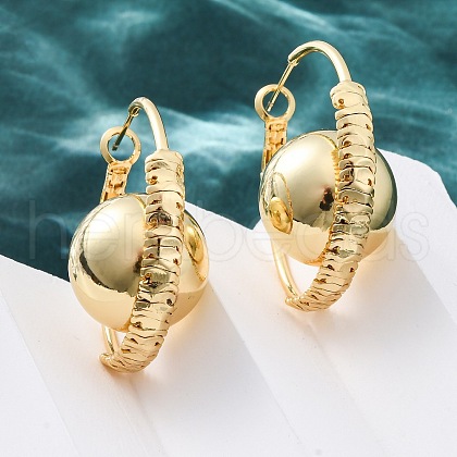 Round Brass Hoop Earrings EJEW-R025-05G-1
