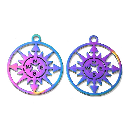 Ion Plating(IP) 304 Stainless Steel Pendants STAS-L020-009RC-1