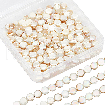 SUNNYCLUE 4 Strands AB Color Plated Natural Freshwater Shell Beads Strands BSHE-SC0001-19-1